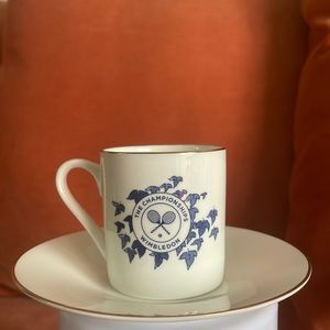2018 WIMBLEDON LOGO PAIR OF ESPRESSO CUPS & SAUCERS